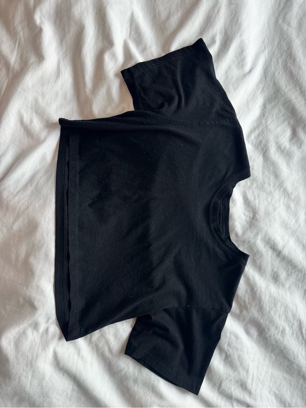 Black Women's Cotton Crop Top - Classic Comfort